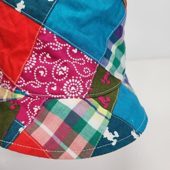 Walt Disney World Parks Patchwork Adult Pink Bucket Hat Mickey Mouse Madras OS - Picture 5 of 8